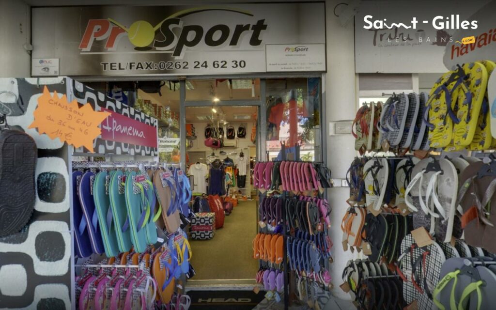 Façade du magasin de sport Prosport Réunion à Saint-Gilles Les Bains à La Réunion