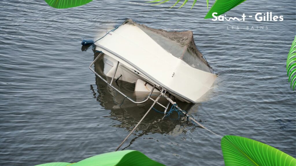 bateau qui chavire au port de Saint-Gilles